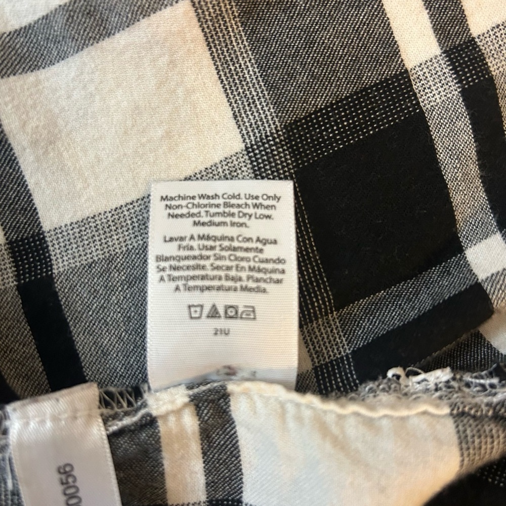 Time and Tru Black & White Plaid Flannel Shirt Size XL - Picture 10 of 10